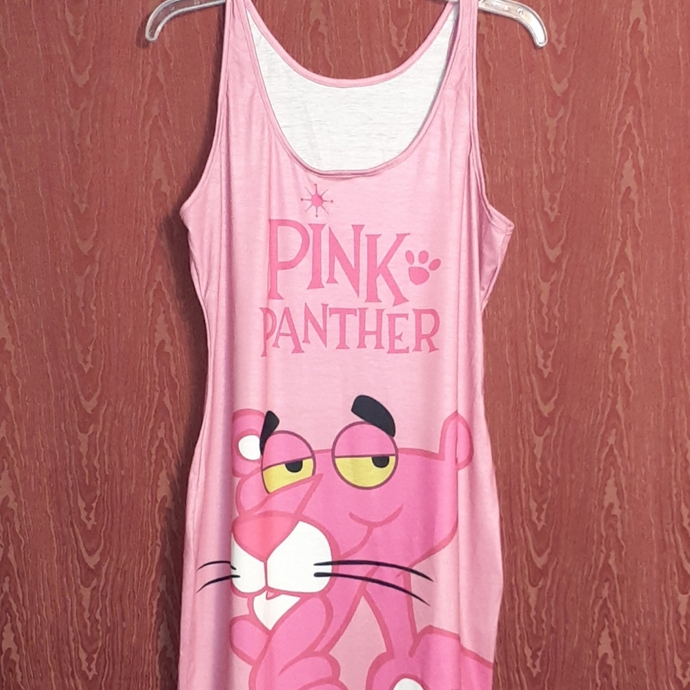 NWOT PINK PANTHER NIGHT GOWN NO SHOULDERS WOMEN'S SIZE YOUTH XL